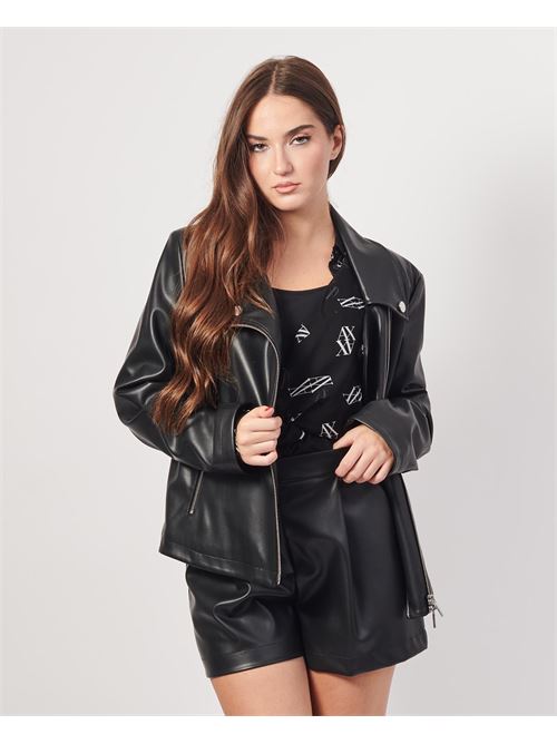 Blouson court femme noir avec zip AX ARMANI EXCHANGE | XW000004-AF10203UC001